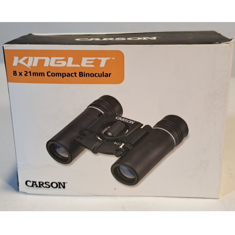 Carson Kinglet 8x21mm Compact Binoculars Black KB-821B Multi-Coated with Pouch